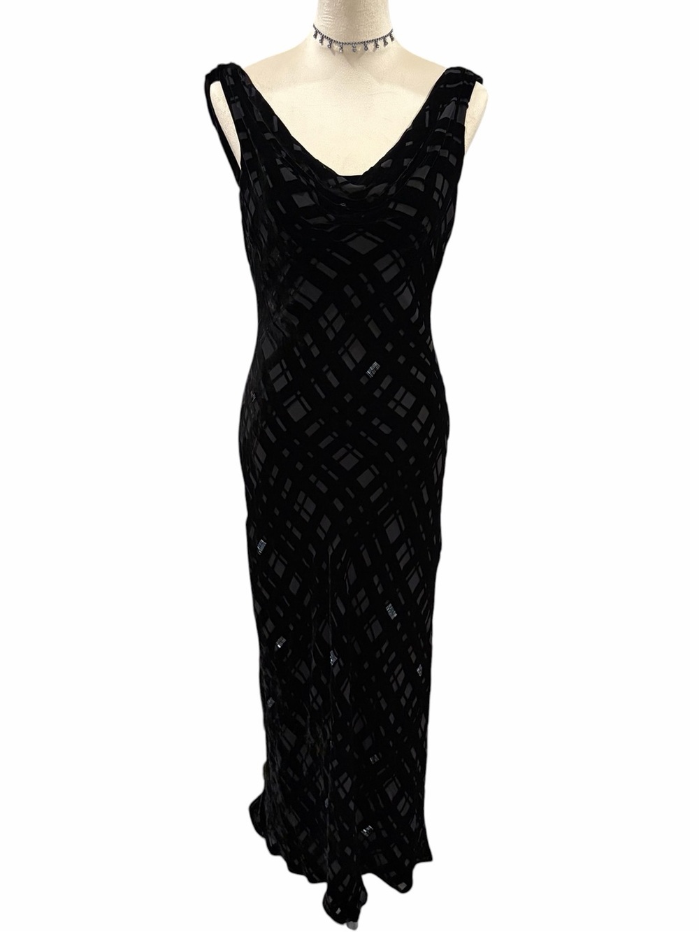 Vintage Valerie Stevens Velvet Burnout Bias Cut Dress